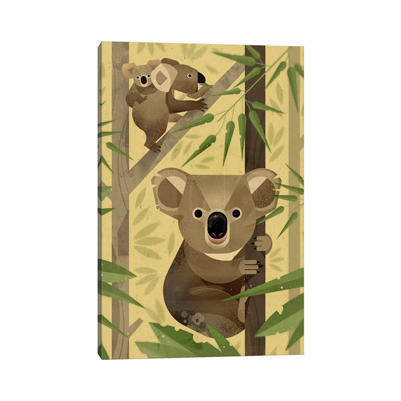 Koala 1 Piece Wall Art on Canvas, 30.48 cm H x 45.72 cm W, Wrapped Canvas