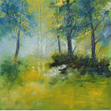 Pond In A Wood Print by Pol Ledent