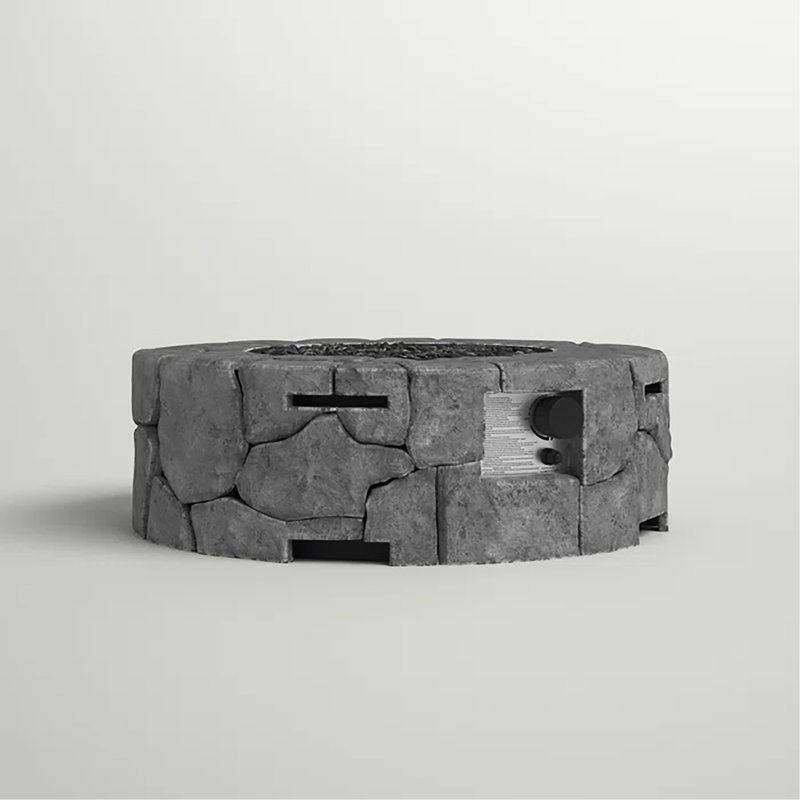 Fiber Reinforced Concrete Outdoor Fire Pit, Natural Gas/Propane, Stone Gray
