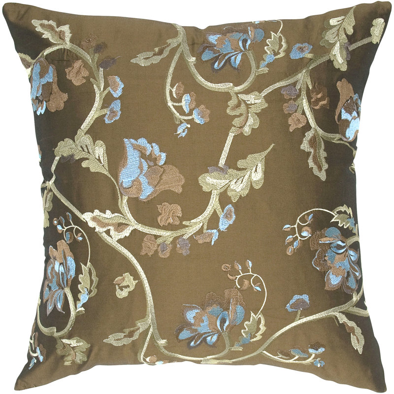 Housse de coussin en soie Silk Down, Brun