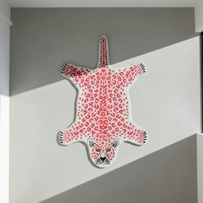 Pink Tiger Figured Woven Floor Carpet