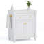 Meuble-lavabo autoportant traditionnel de 30,3 po avec lavabo en céramique intégré, armoire à double porte, tiroir de rangement et barre à serviettes latérale-129230937