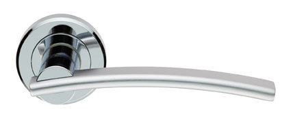 Serozzetta Cumulus Latch Door Handle, Polished Chrome/Satin Chrome