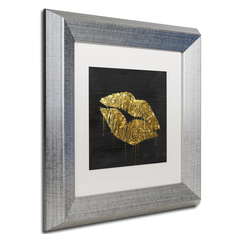 «Jadaya Golden Lips», impression encadrée sur toile, Blanc, H 16 po x l 16 po x P 0,5 po
