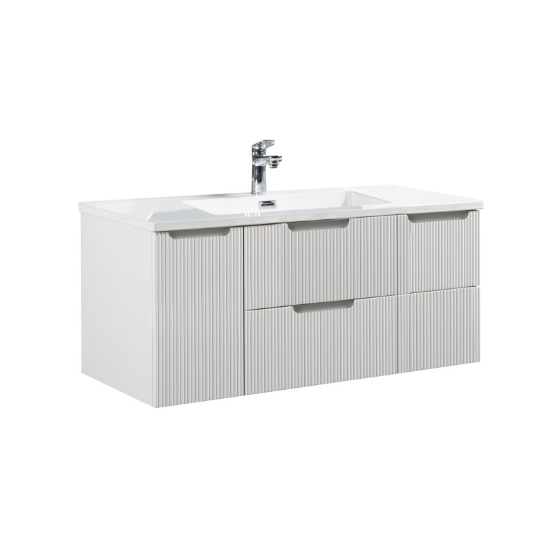 Josiaha 47" Single bathroom vanity wiht ploy marble Top 