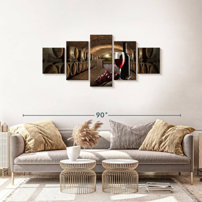 Ensemble de vinerie sur toile 5 pièces