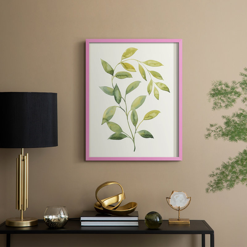 «Wilted Vine I», reproduction encadrée - bois massif, Rose, H 11 po x l 9 po