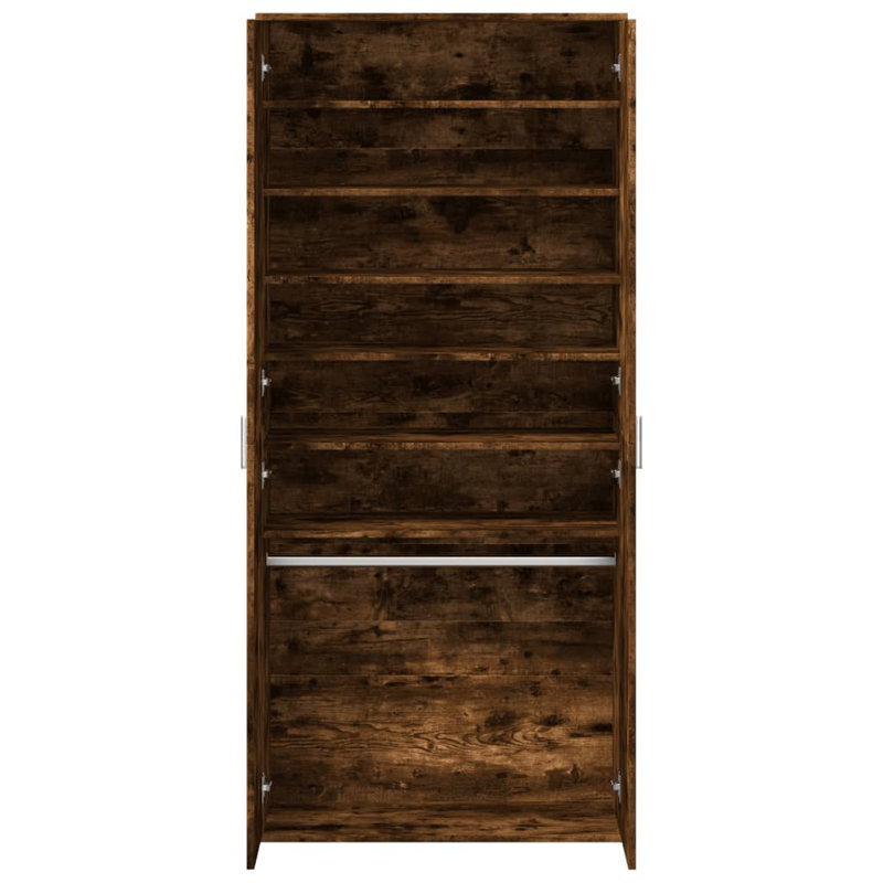 20 Pair Shoe Storage Cabinet, Smoked Oak