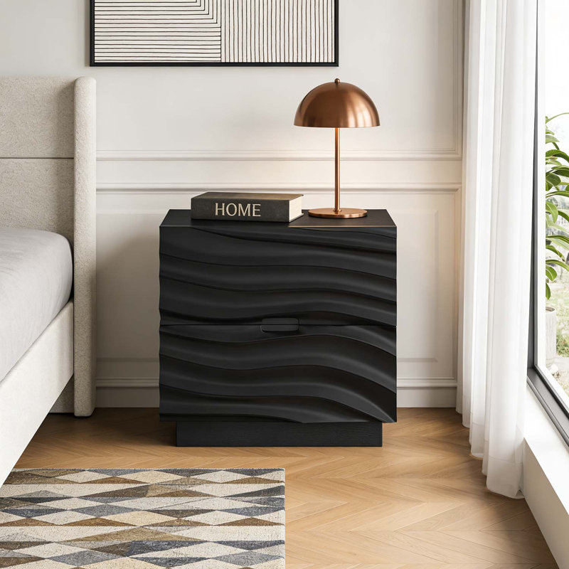 Table de chevet de conception moderne, pour les chambres à coucher et les salons, Noir
