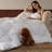 650 FP All Season Goose Feather Down Cotton Cover Comforter Baffle Box Stitch Duvet Insert, Twin White-1202373683-1187278307
