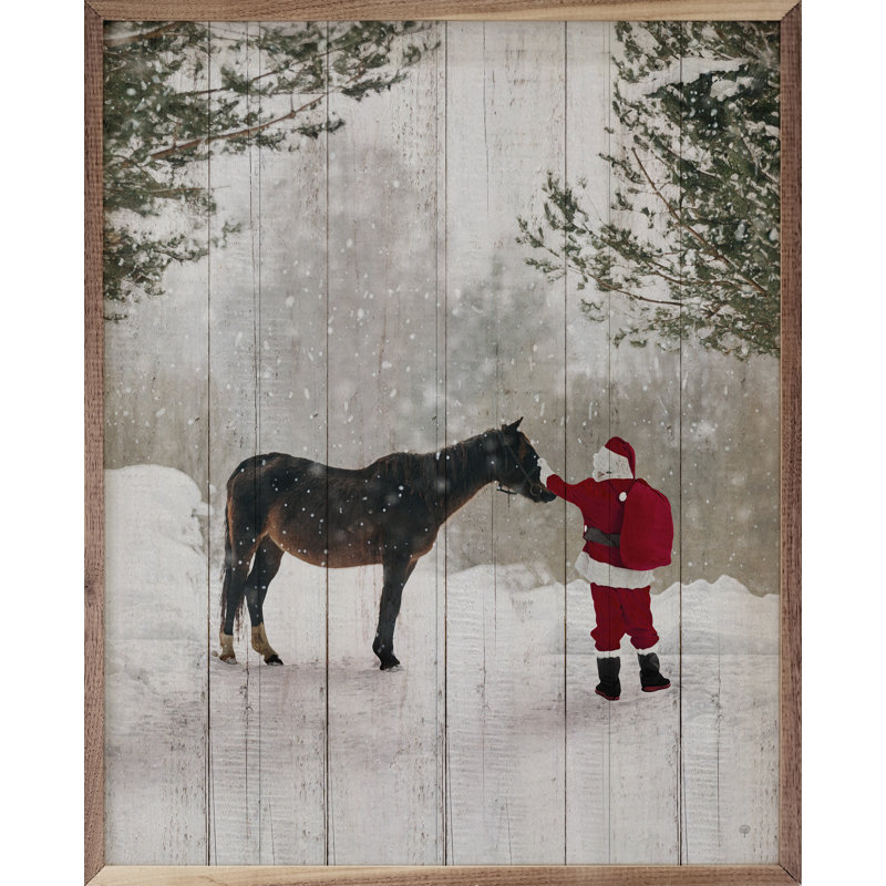 Santa With Horse, 40" H x 32" W