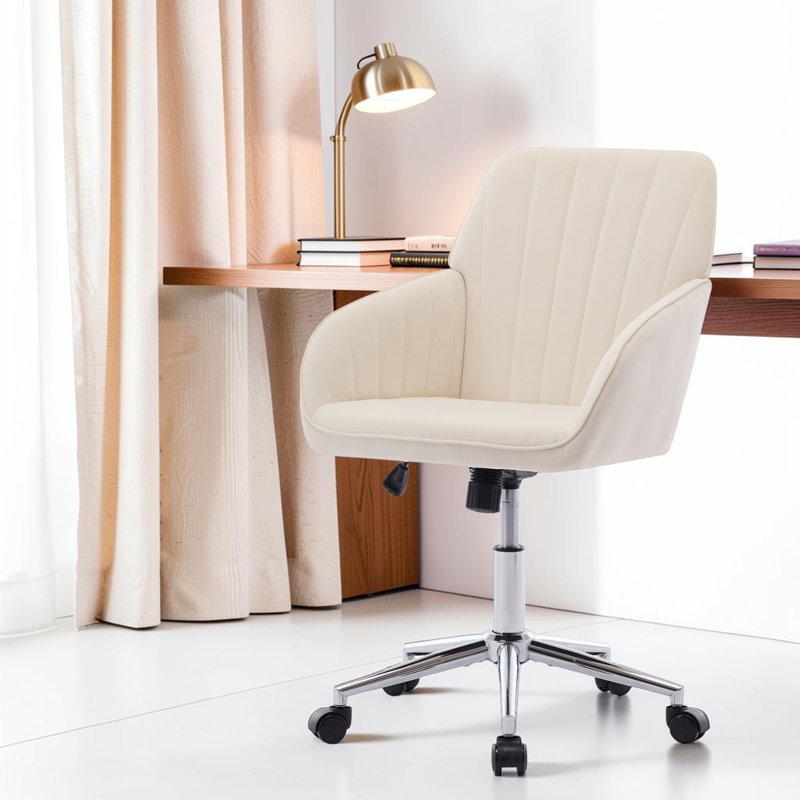  Chaise de bureau pivotante et ergonomique Danita, Silver, Beige