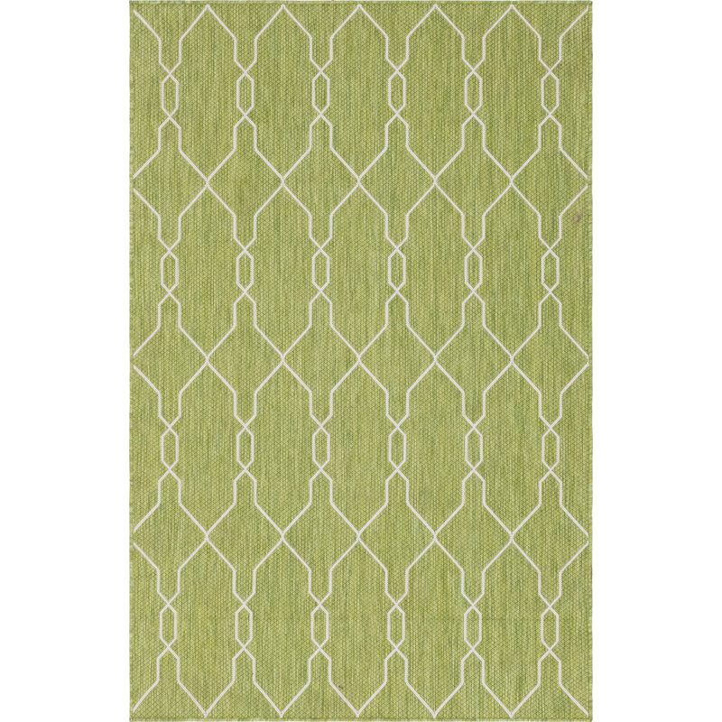 Vidette Geometric Indoor / Outdoor Rug, Rectangle 5'1" x 8'