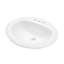 Lavabo de salle de bain ovale 20 po en céramique blanche avec trop-plein intégré-127342869