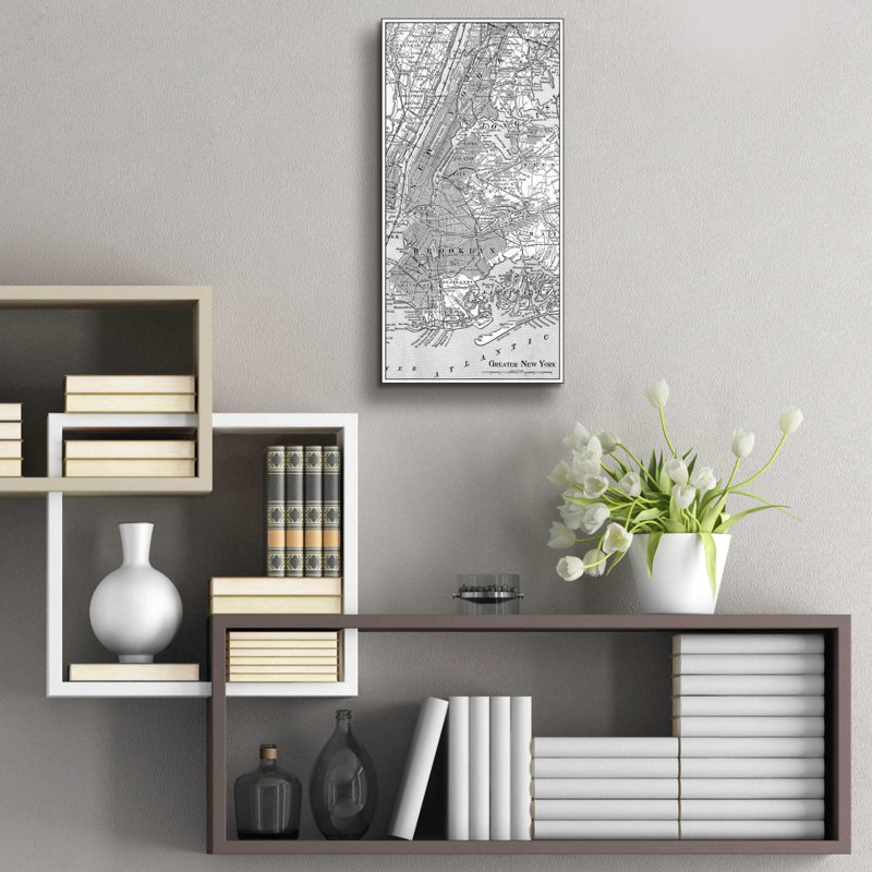 «Tinted Map of New York» par Vision Studio, art mural en verre acrylique, H 24 po x l 12 po