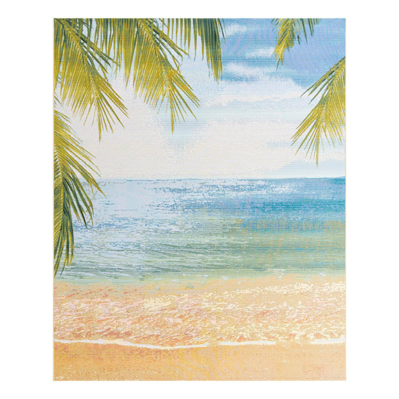 Multi Provincetown Indoor/Outdoor Coastal Rug, Rectangle 7'10" x 10'