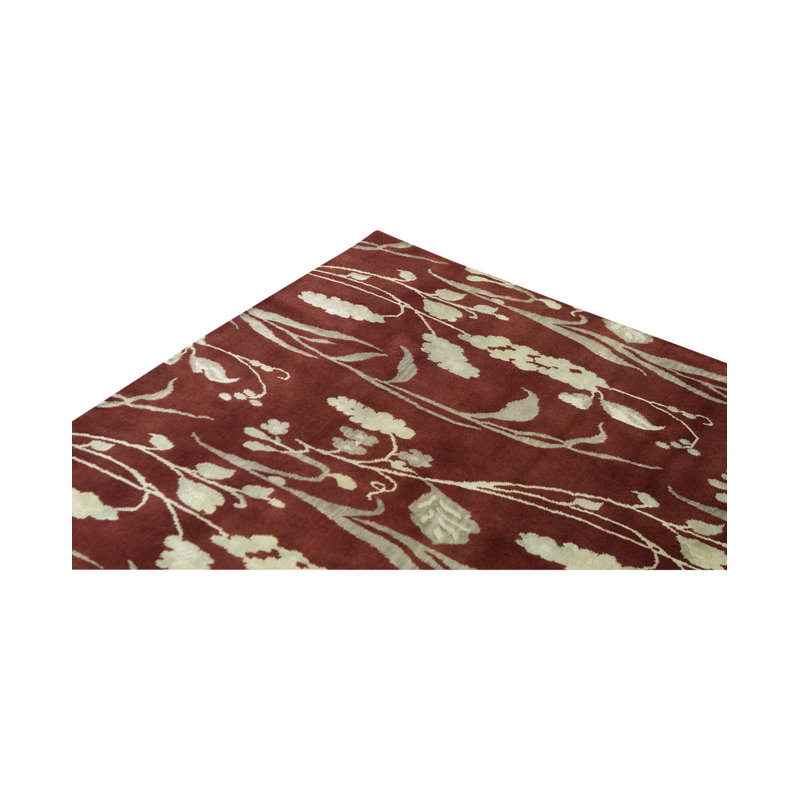 Windsom Hand Woven Silk and Wool Floral Area Rug