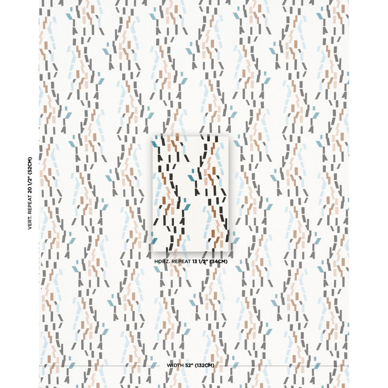 Schumacher x Peg Norriss Confetti Fabric, Teal