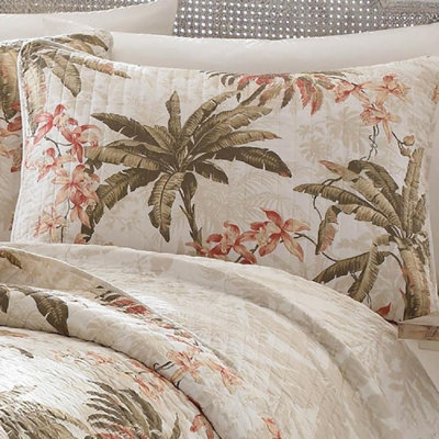 Tommy Bahama White Standard Cotton 3 Piece Quilt Set