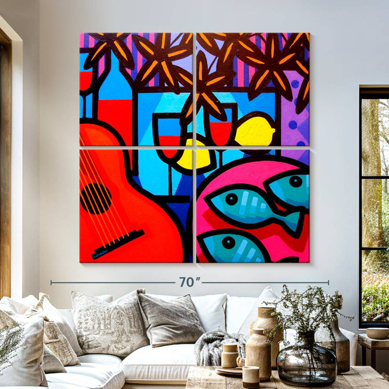Yarlin Still Life With Guitar, 57" H x 57" W
