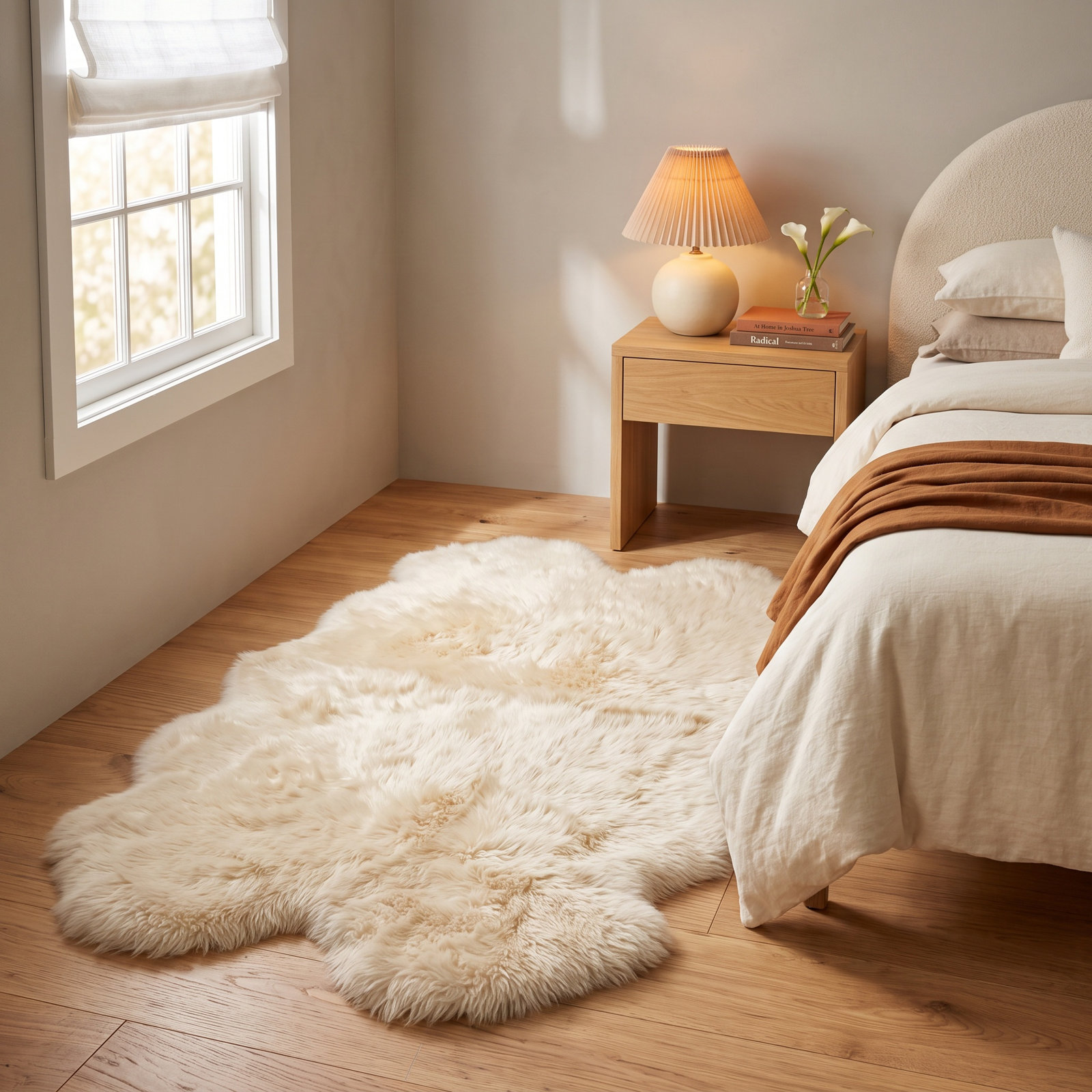 Fris Champagne Sheepskin Rug, Novelty 3'6" x 5'6"