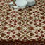 Nappe en coton à motif géométrique 70 x 104 pouces rouge brique vert olive lin beige