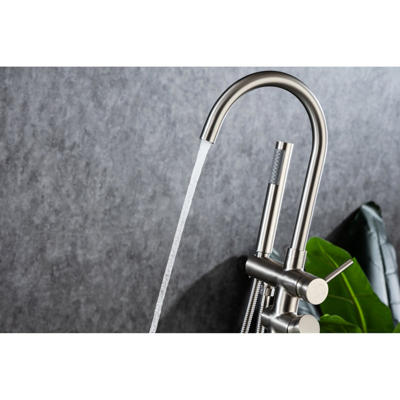 Robinet de robinet de baignoire à goutte avec douche à main autoportante de 13,5 po Largeur