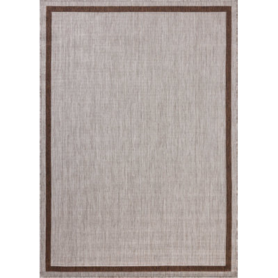Easton Dove Coffee Geometric Outdoor Rug