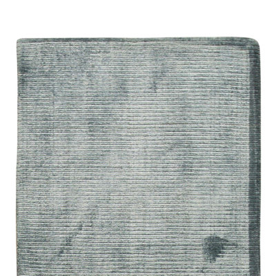 Tapis gris / blanc noué à la main de conception unique 2 pi 8 po x 4 pi 11 po