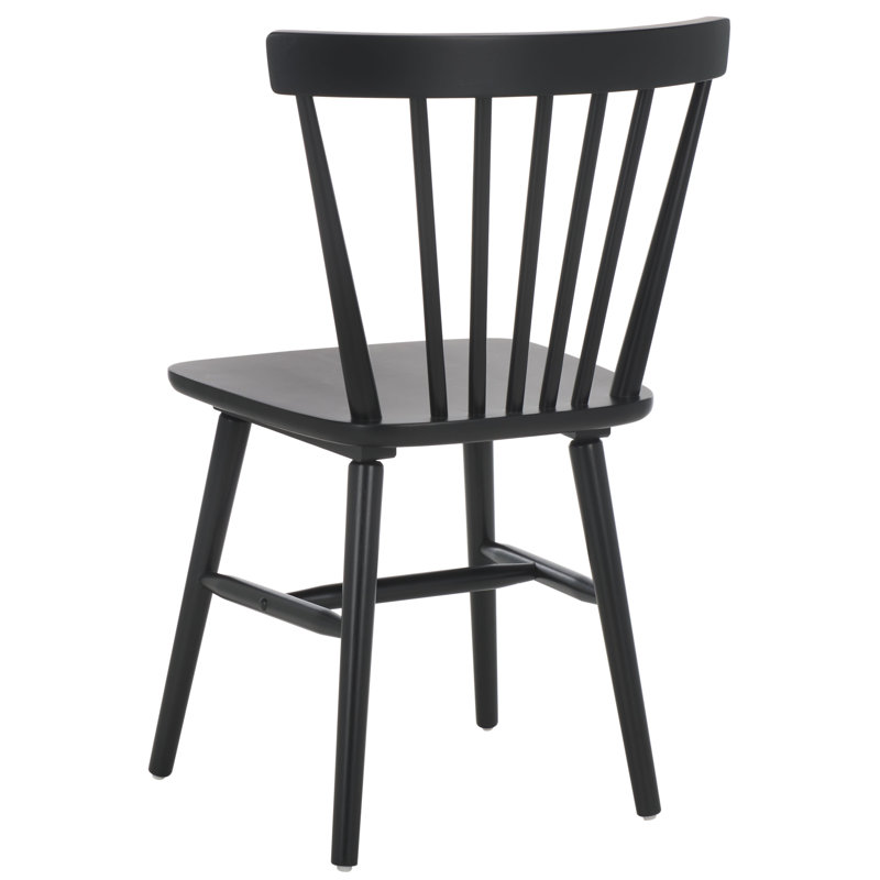 Chaise en bois massif Antoya, Noir mat