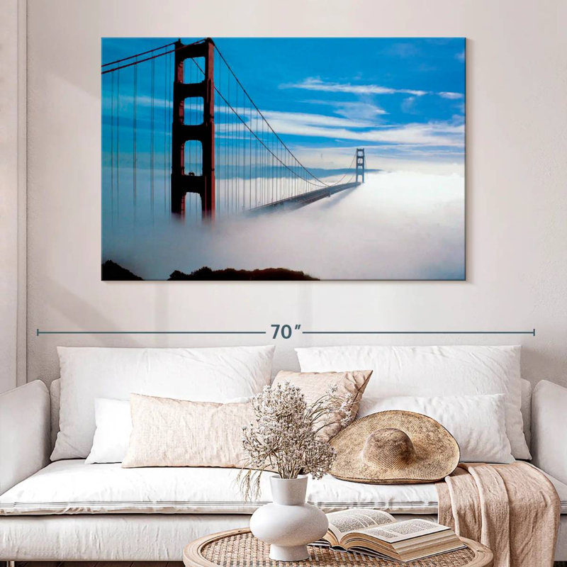 Lilie Golden Gate Bridge dans la brume, H 34 po x l 51 po