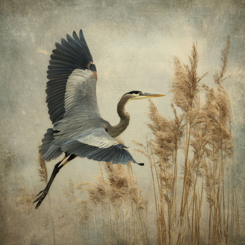 Marsh Flight Wrapped Canvas Wall Art, 12"W x 12"H x 1"D