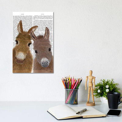 Donkey Duo, Looking At You Book by Fab Funky - Wrapped Canvas Gallery-Wrapped Canvas Giclée