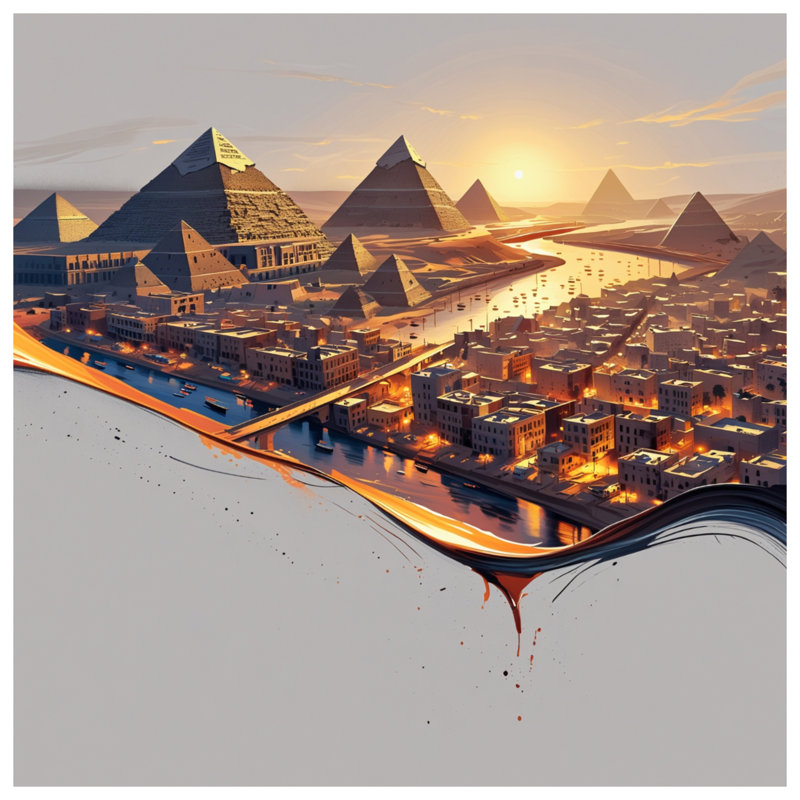 Pyramids at Sunset Housses de couette, Très grand lit