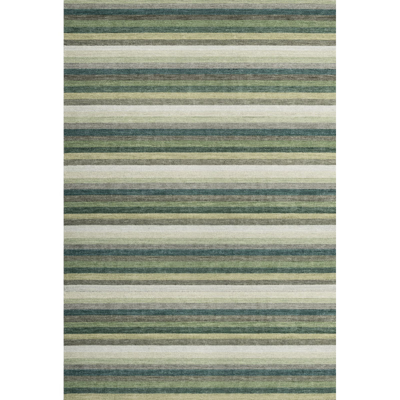 Jazzy Handmade Wool Green/Yellow Rug, Rectangle 8'6" x 12'6"
