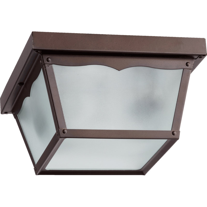 Glass Flush Mount, Oiled Bronze, 5.25"H x 9.25"W