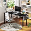 L-Shaped Metal Base Computer Desk