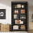 Rustic Solid Wood 5-Shelf Bookcase - Farmhouse Style Open Storage Shelving Unit For Living Room/Office-1700815704