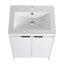 Meuble-lavabo autoportant de 48 po avec lavabo en résine, 2 armoires de rangement, 2 armoires murales, portes et tiroir à fermeture en douceur, contreplaqué (KD-Packing)