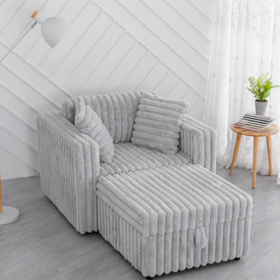Single Sofa, Ottoman With Hydraulic Lift, Living Room Couch