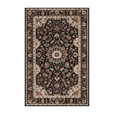 Machine Washable Persian Brown Area Rug