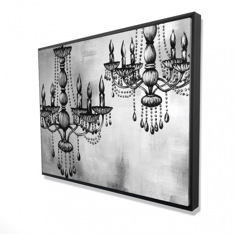 Two Crystal Chandeliers Print On Canvas
