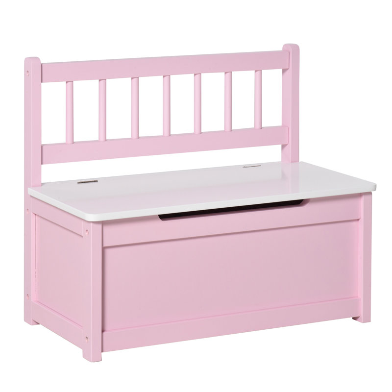 Banc de rangement pour tout-petits Qanda, Rose