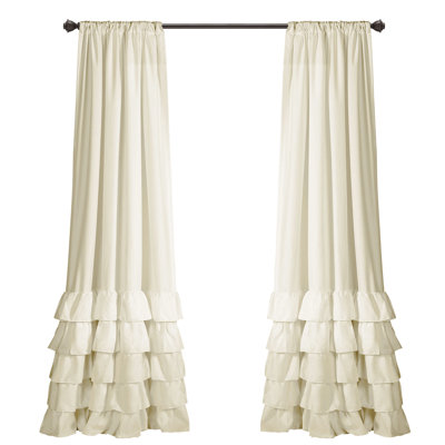 Allison Ruffle Semi Sheer Curtain Pair