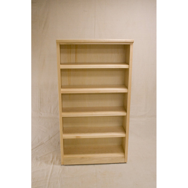 Cuomo Bookcase, Natural Maple, 60" H x 37.5" W x 12.25" D