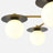 5-Light Black Gold Semi Flush Mount