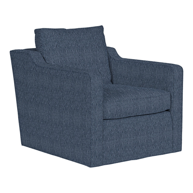Stanton 31.5" Stanton Base to Floor Swivel Chair, Navada Blue 100% Polyester
