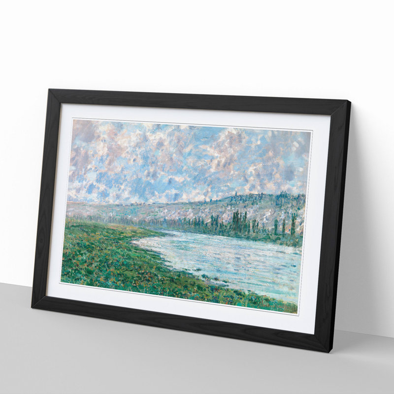 The Seine at Vetheuil by Claude Monet - Framed Print, 36cm H x 48cm W x 2cm D, Black Framed