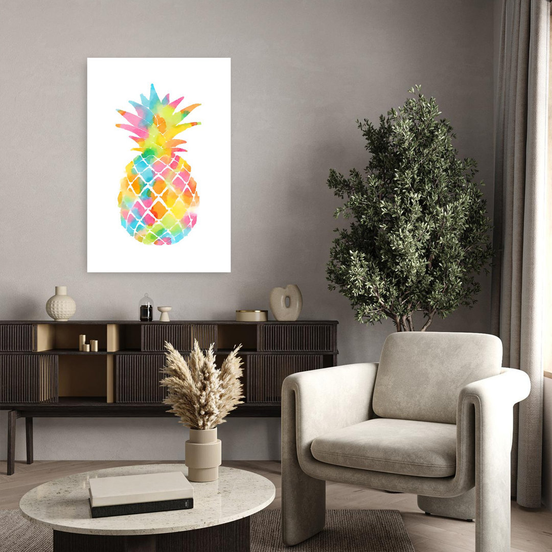 Pineapple Abstract Colorful Contemporary Fruit Nature Wall Art Print