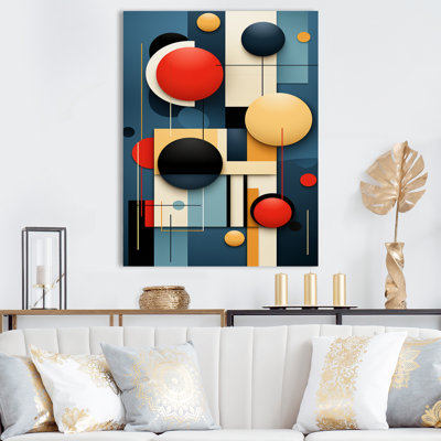 «Retro Bliss Abstract Circular Geometrics I», reproductions d'art mural géométrique moderne